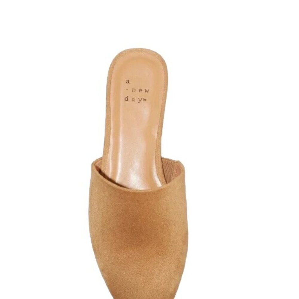 A New Day Tan Thea Memory Foam Mules Slide Slip On Faux Suede upper 9.5 - Picture 4 of 6